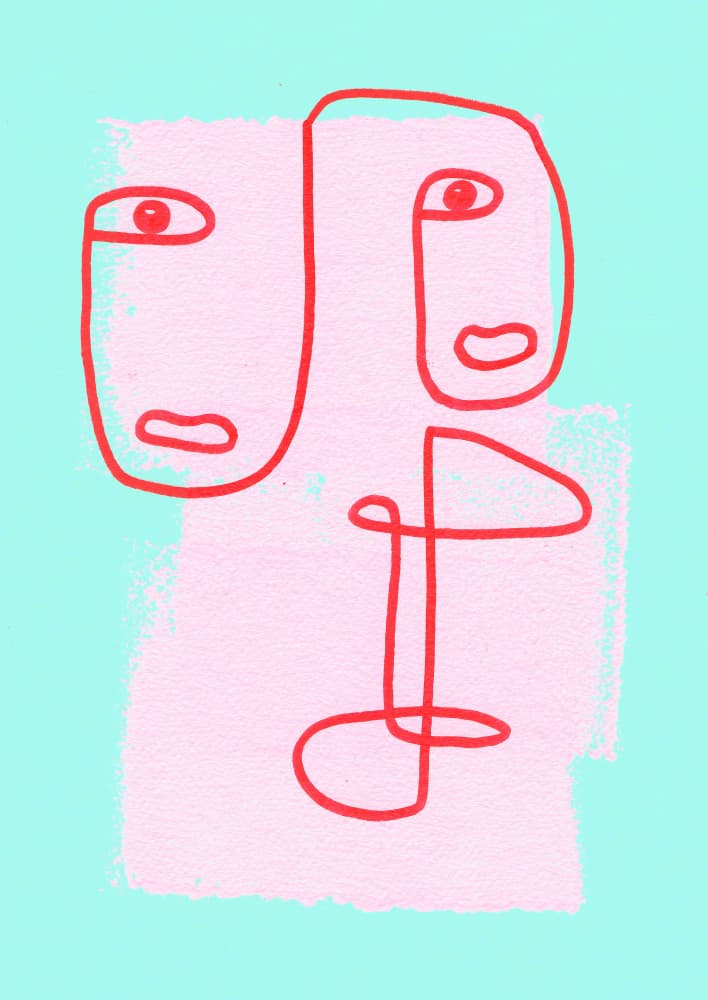 Abstract Line Faces by Santhosh ch — canvas wall art