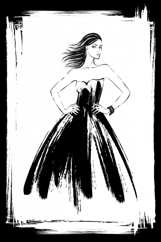 Glamorous Black Gown by Martina — canvas wall art