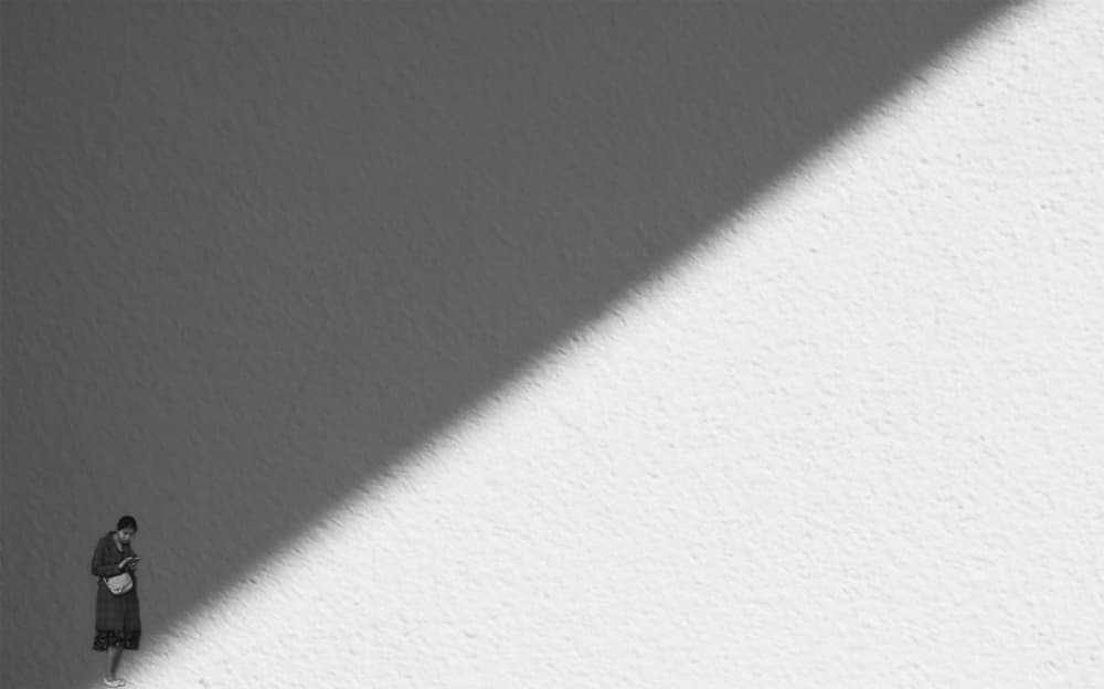 Diagonal Shadow Solitude by Parole Kim — canvas wall art