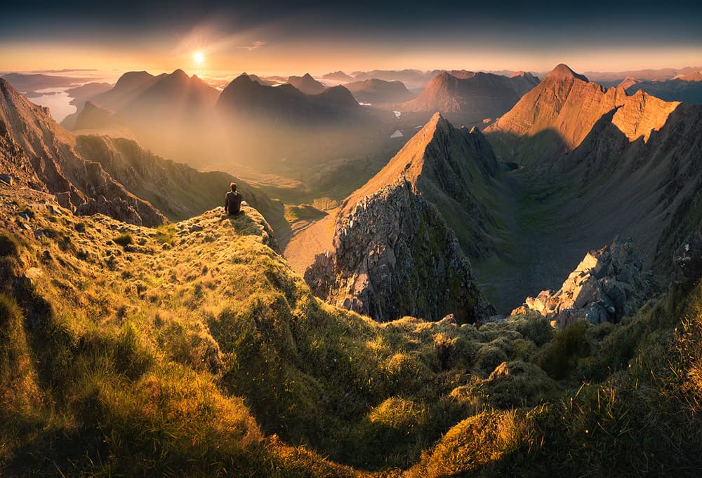 Golden Mountain Sunset by Karol Nienartowicz — canvas wall art