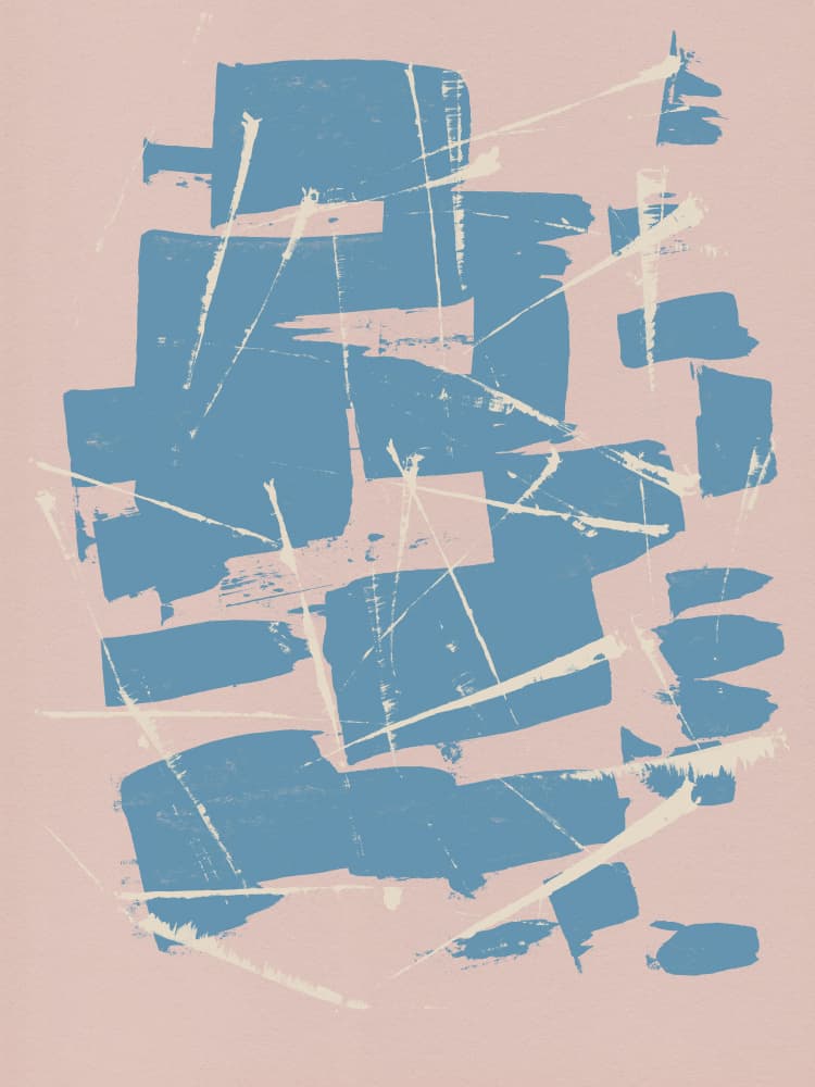 Dusty Blue Abstract Shapes by Dina Dankers — canvas wall art