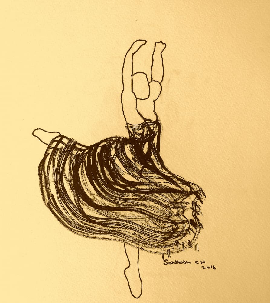 Graceful Dance Movement by Santhosh ch — canvas wall art