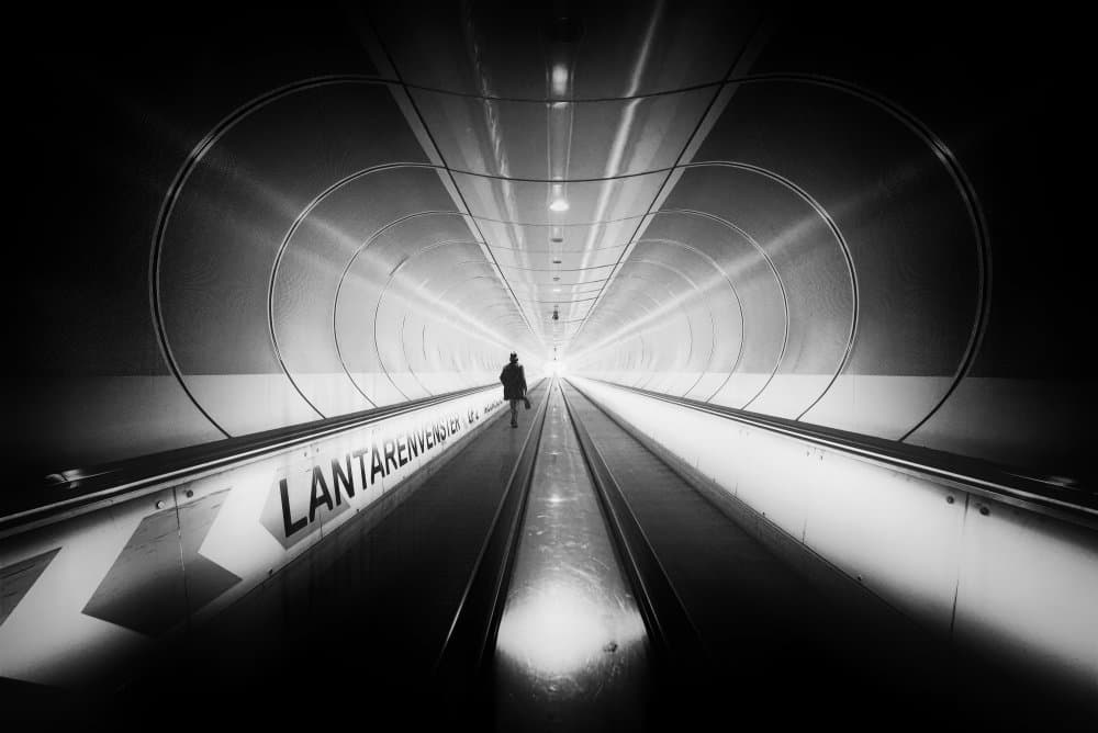 Solo Journey Through Tunnel by Jorge Pimenta — canvas wall art
