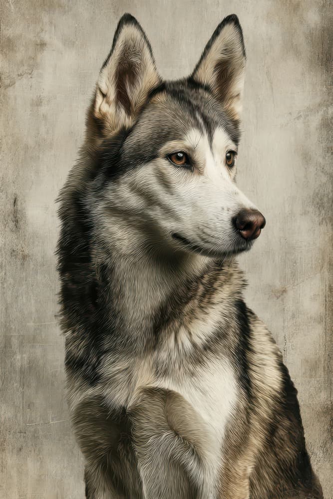 Majestic Husky Portrait by Rafal Kulik — canvas wall art