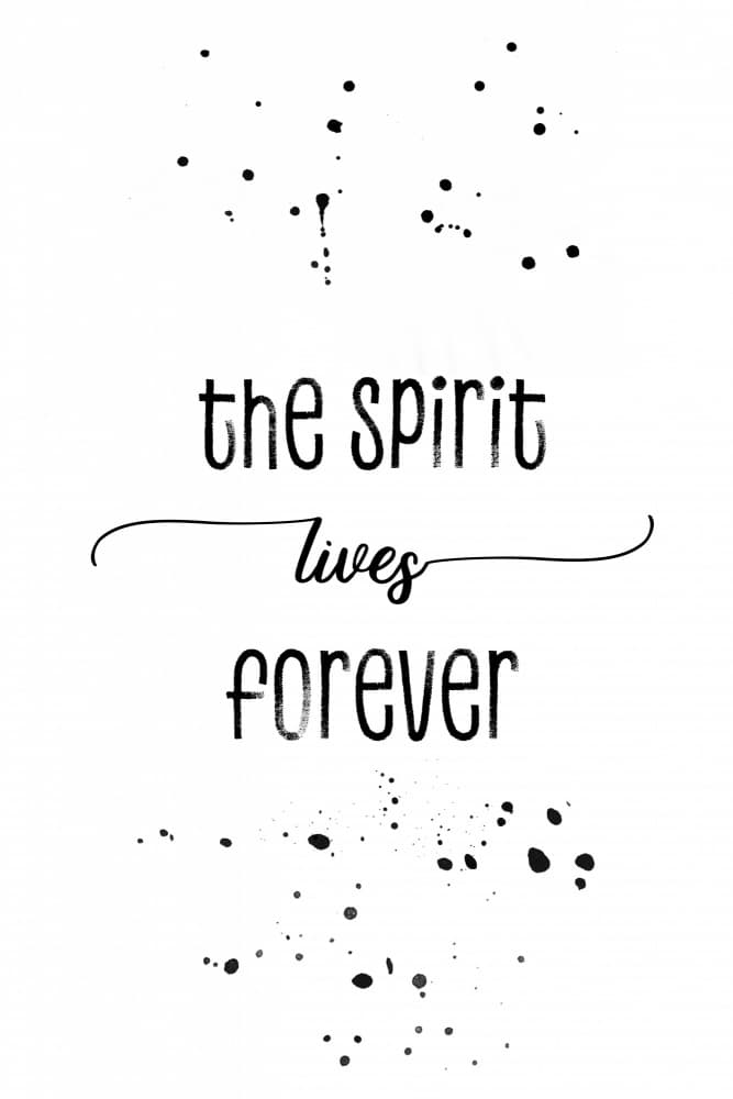 TEXT ART The spirit lives forever by Melanie Viola — canvas wall art