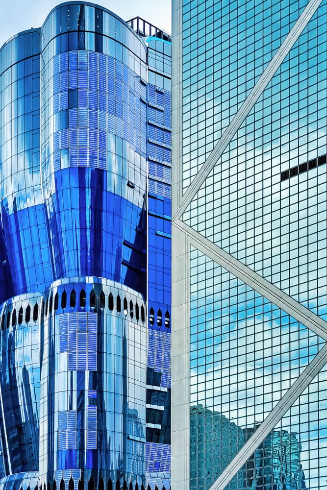 Urban Blue Architecture by Tong Ho Chung Howard — canvas wall art