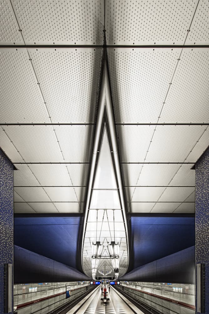 Futuristic Blue Station by fotomarion — canvas wall art