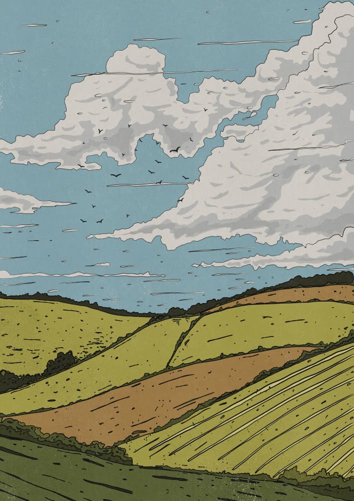 Rolling Green Hills Sky by Nicholas — canvas wall art