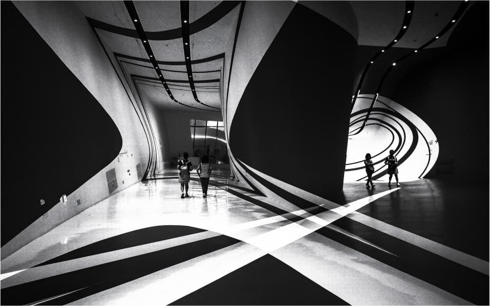 Monochrome Architectural Space by Parole Kim — canvas wall art