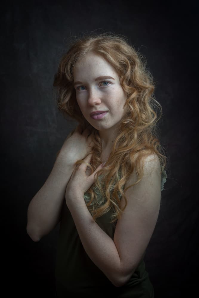 Gentle Redhead Portrait by Ruth Franke — canvas wall art