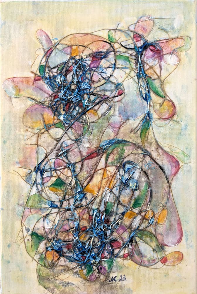Colorful Tangled Forms by Lena Kolambet — canvas wall art