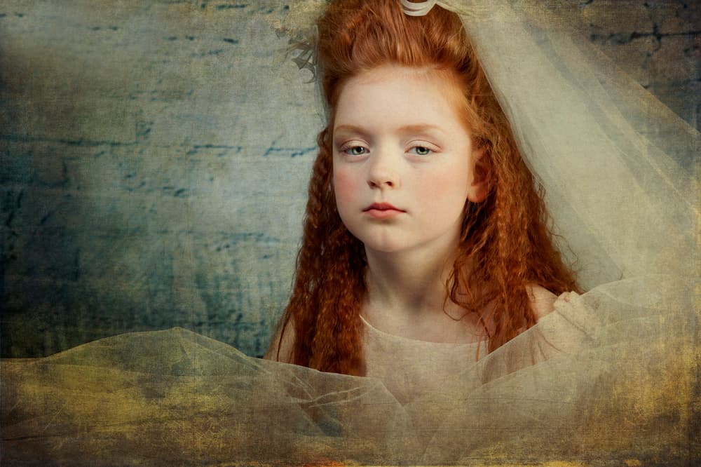 Solemn Redhead Portrait by Monika Vanhercke — canvas wall art