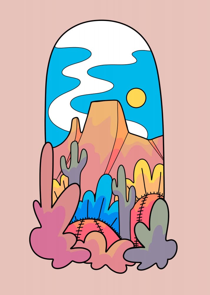 Vibrant Desert Landscape by Stephen Wade — canvas wall art