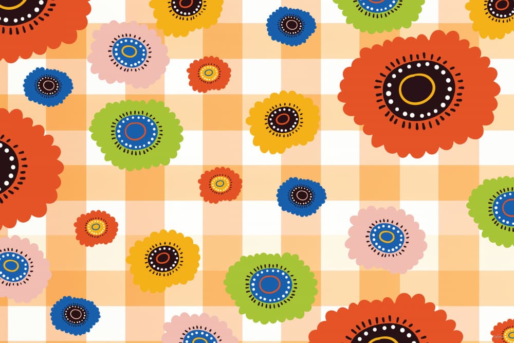 Colorful Gingham Flowers by Sue Skellern — canvas wall art