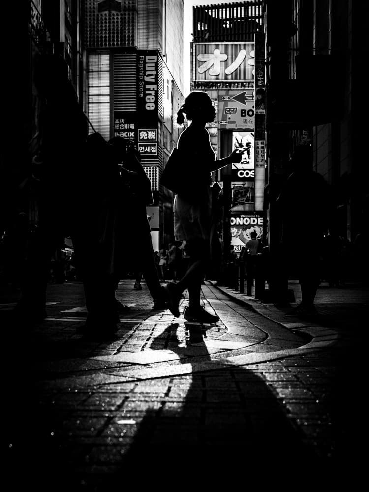 City Night Shadows by Kenichiro Tsukada — canvas wall art