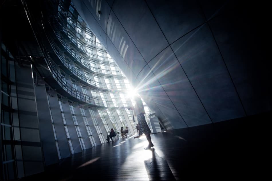Dramatic Atrium Light by Kouji Tomihisa — canvas wall art