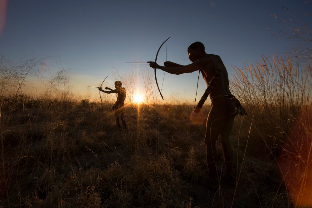 Savanna Sunset Hunters by Goran Jovic — canvas wall art