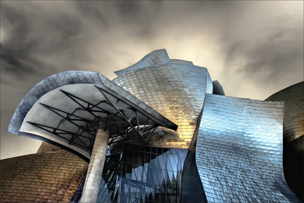 Curved Metallic Architecture by Gilbert Claes — canvas wall art