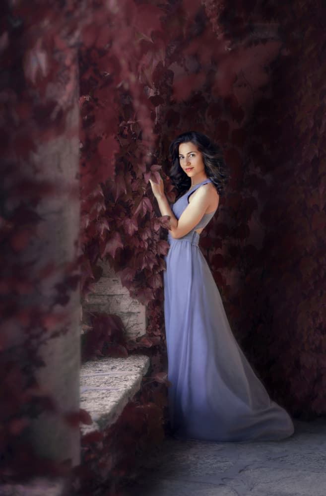 Elegant Woman Purple Dress by Tanya Markova — canvas wall art