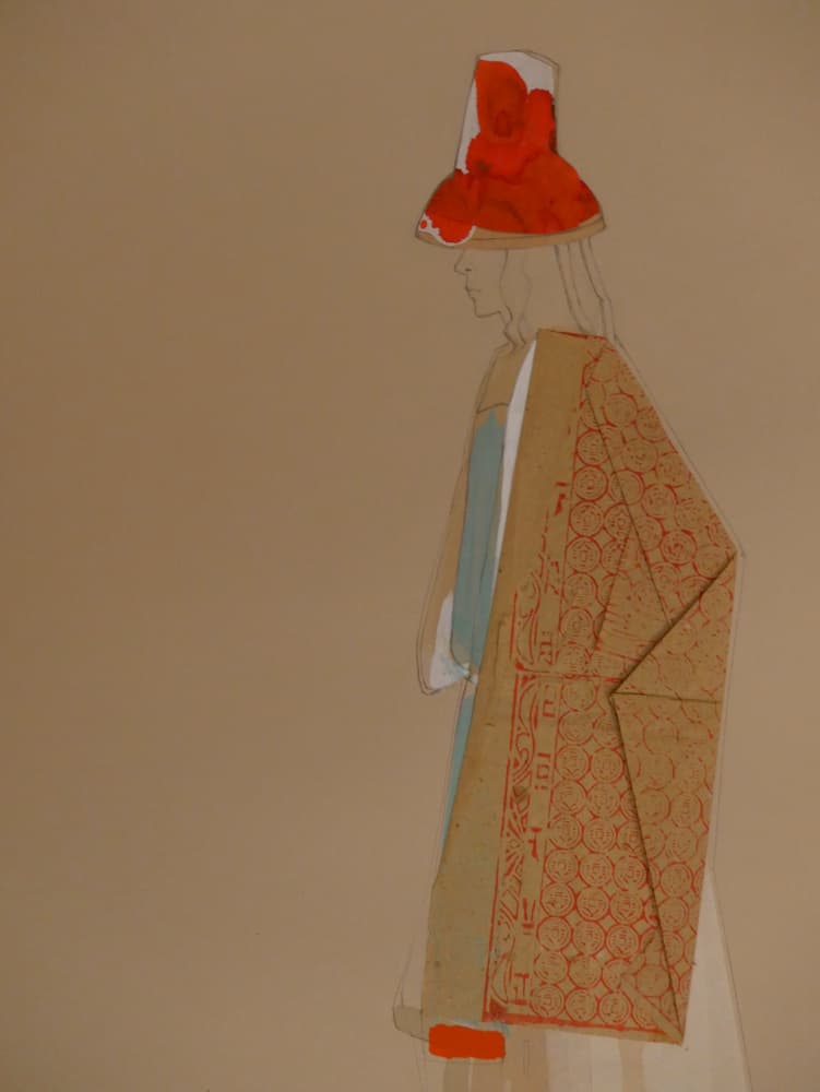 Elegant Profile in Red Hat by Doris Schmitz — canvas wall art