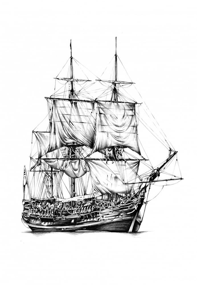 Majestic Tall Ship by Kulik — canvas wall art