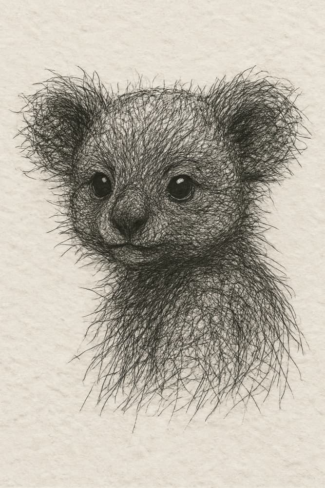 Cute Baby Koala Drawing by Natalie Bruns — canvas wall art