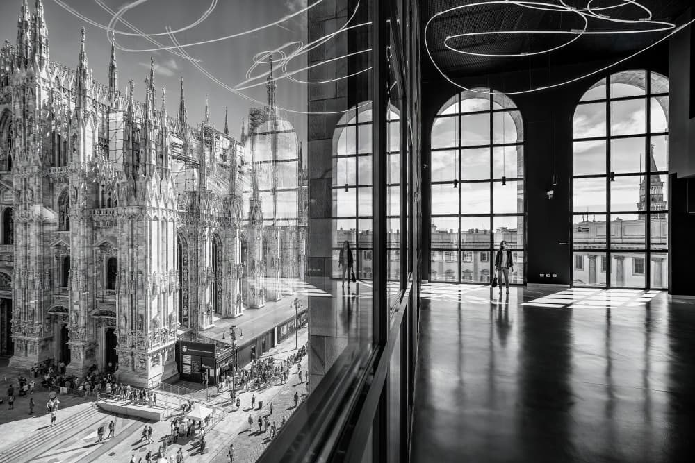 Milan Cathedral Reflection by Marco Tagliarino — canvas wall art