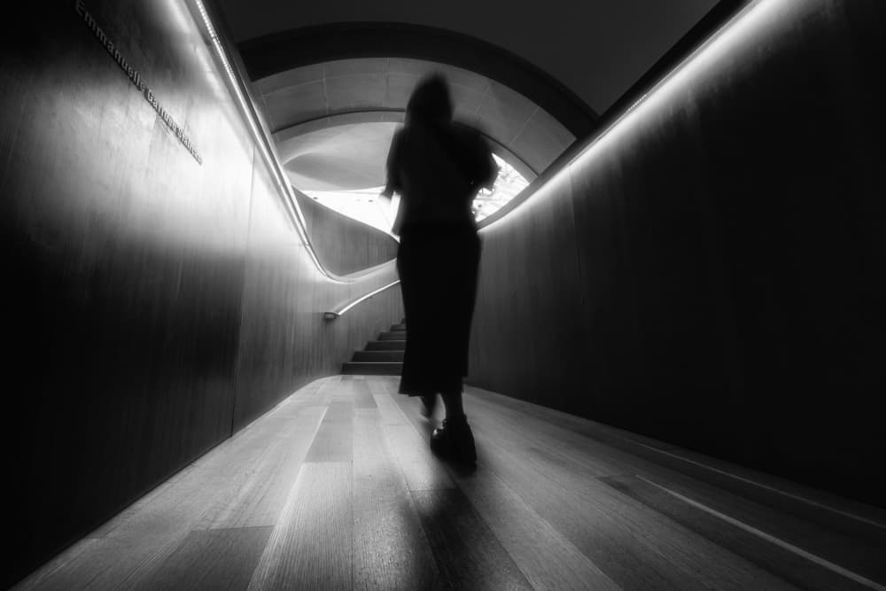 Dark Hallway Ascent by Steven Zhou — canvas wall art