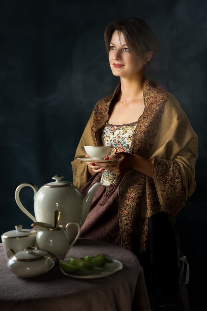Classic Tea Portrait by Ionel Onofras — canvas wall art