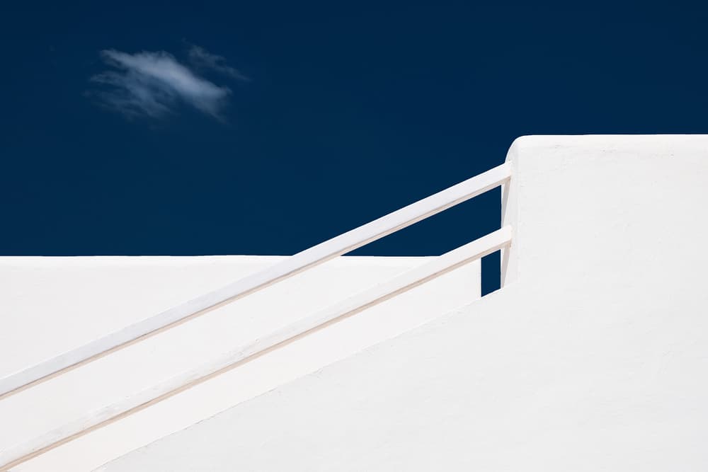 Minimal White and Blue by Rolf Endermann — canvas wall art