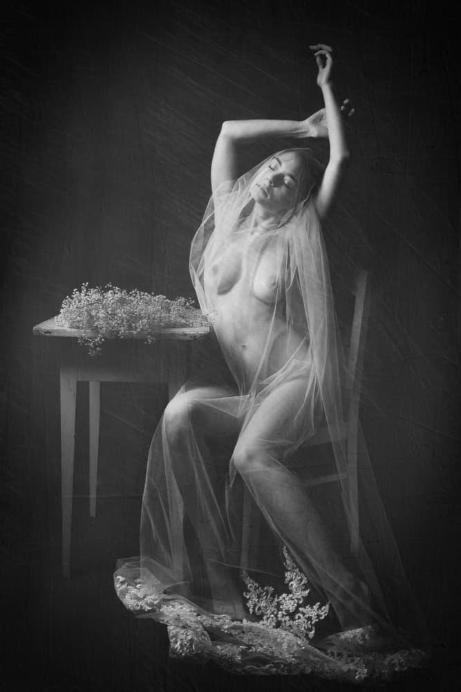 Ethereal Veiled Woman by Ruth Franke — canvas wall art