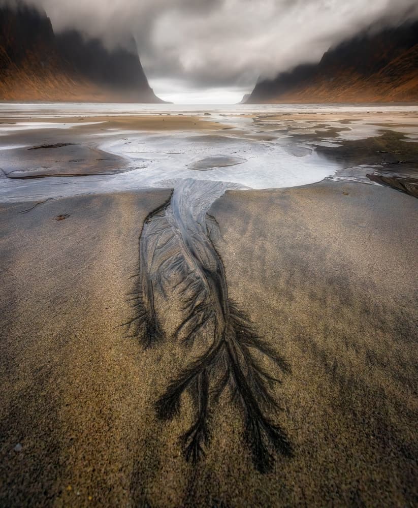 Moody Fjord Coast by Wim Denijs — canvas wall art
