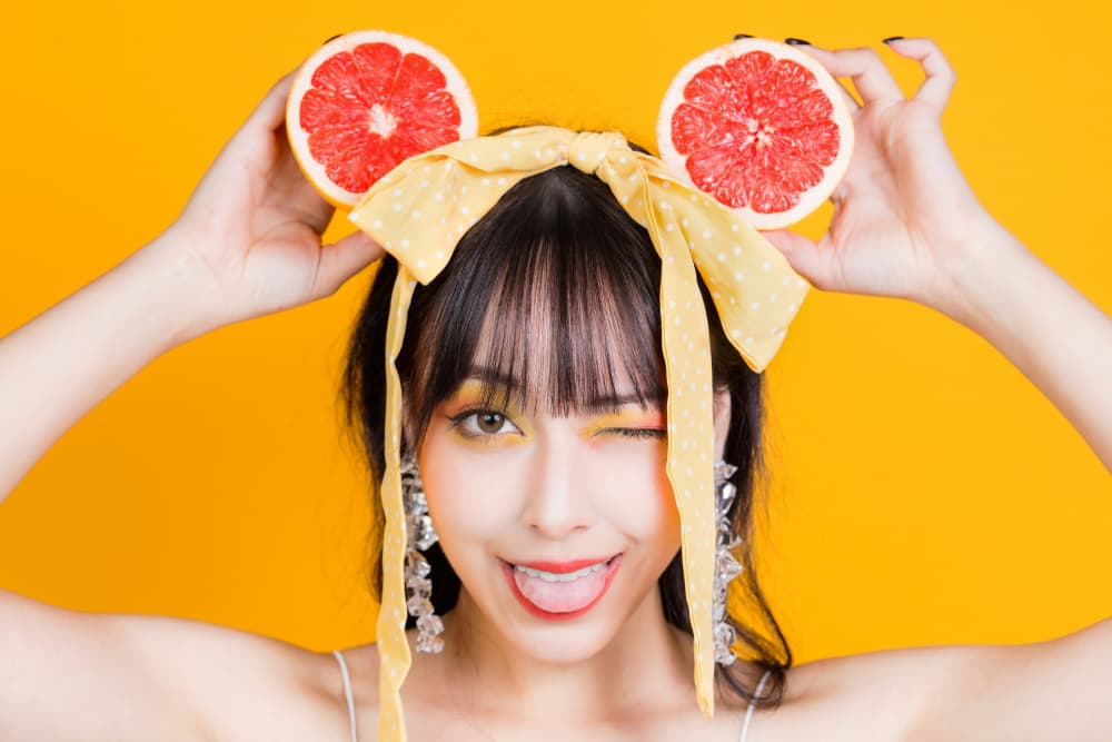 Playful Grapefruit Portrait by Masatoshi Washimi — canvas wall art