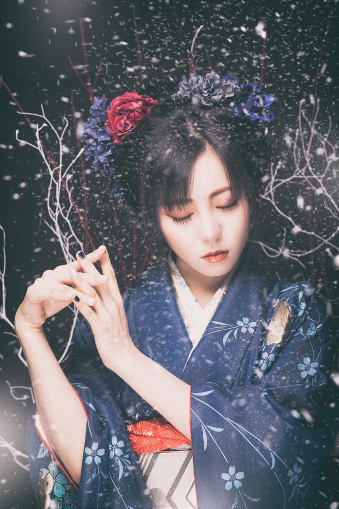 Serene Winter Kimono by Daisuke Kiyota — canvas wall art