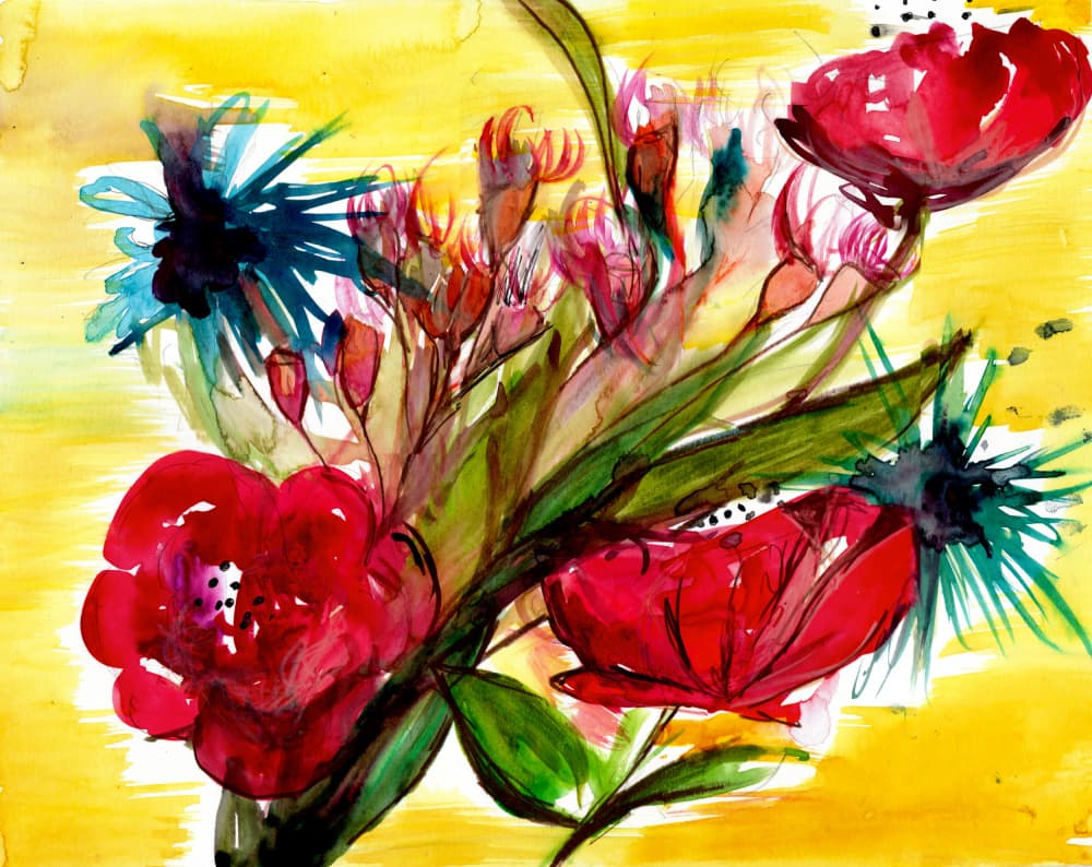 Vibrant Floral Bouquet by Christine Lindstrom — canvas wall art