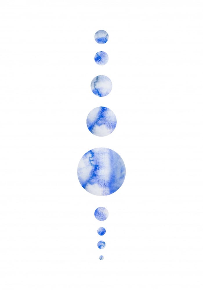 Indigo Flowing Circles by Fabiana Silveira — canvas wall art