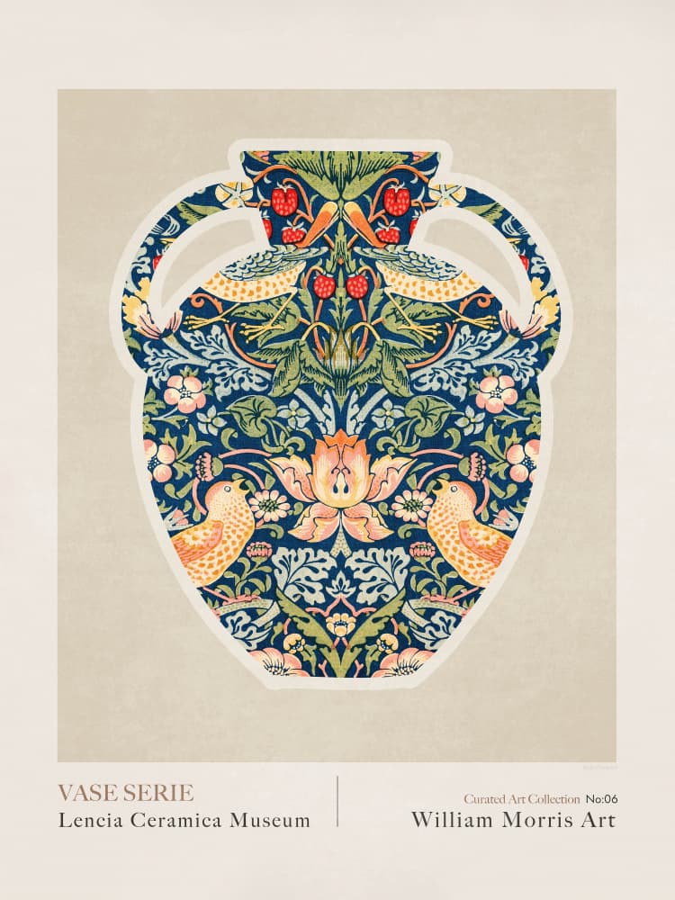 Floral Bird Vase by Emel Tunaboylu — canvas wall art