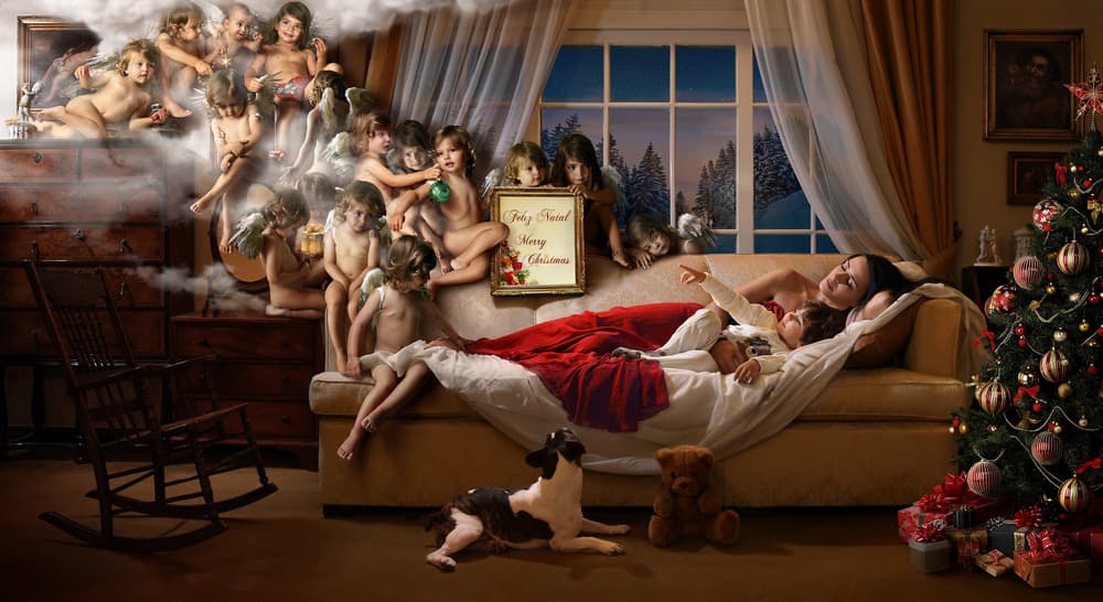Christmas Angel Dream by DDiArte — canvas wall art
