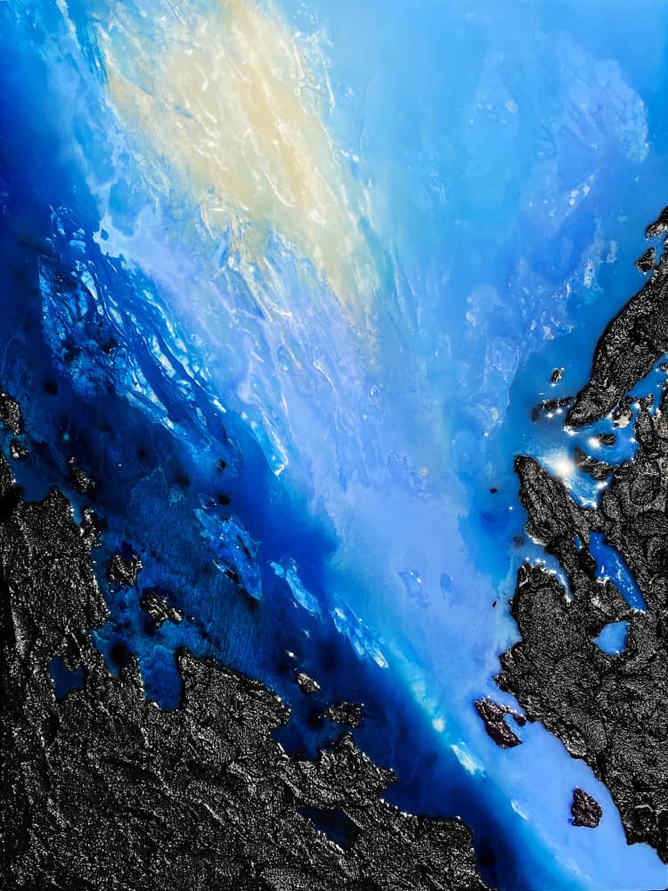 Vivid Coastal Currents by Alyson Storms — canvas wall art