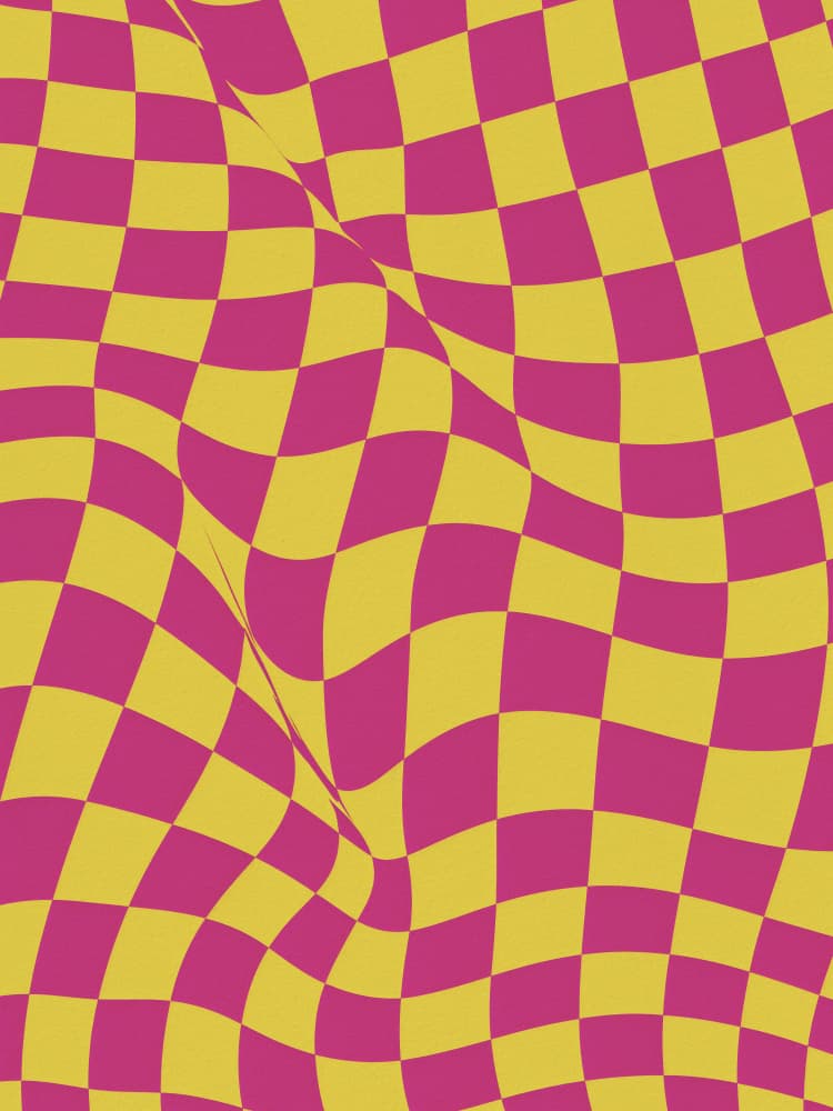Wavy Pink Checkers by Andreas Magnusson — canvas wall art