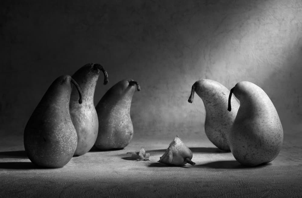 Pears In Shadow by Victoria Glinka — canvas wall art