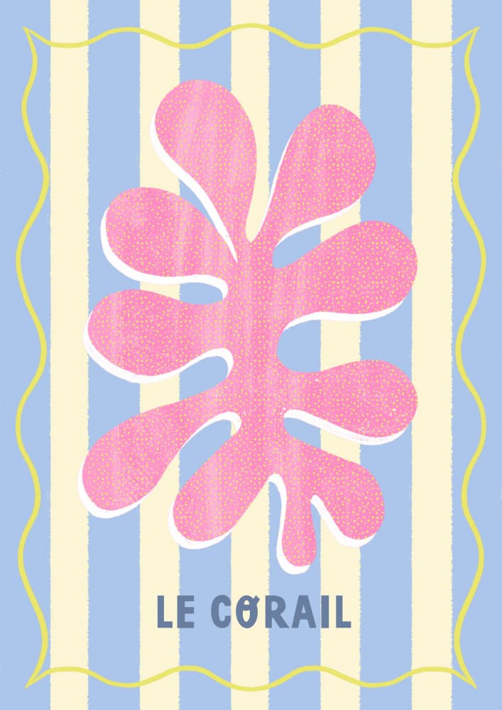 Le Corail Blue/Cream by Melissa Donne — canvas wall art