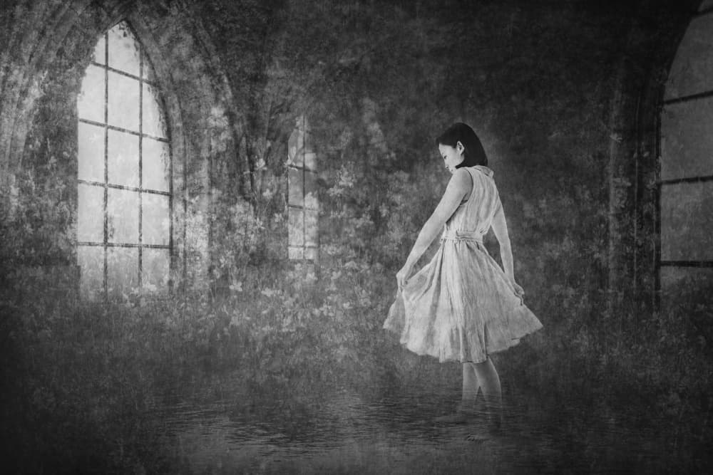 Ethereal Dancer Flooded Ruins by Eiji Yamamoto — canvas wall art