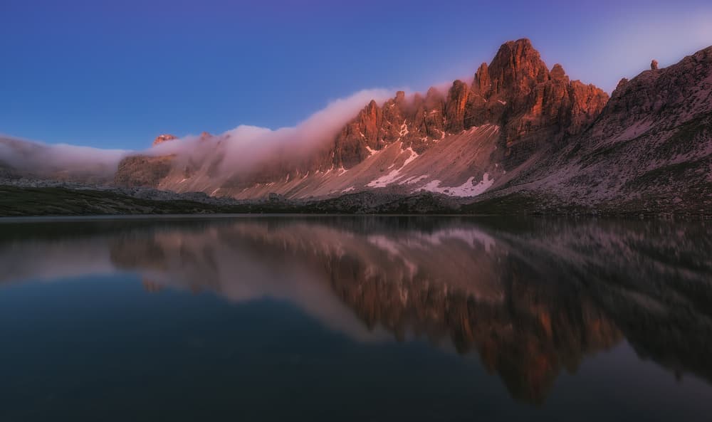 Alpine Dawn Lake Reflection by David Martin Castan — canvas wall art