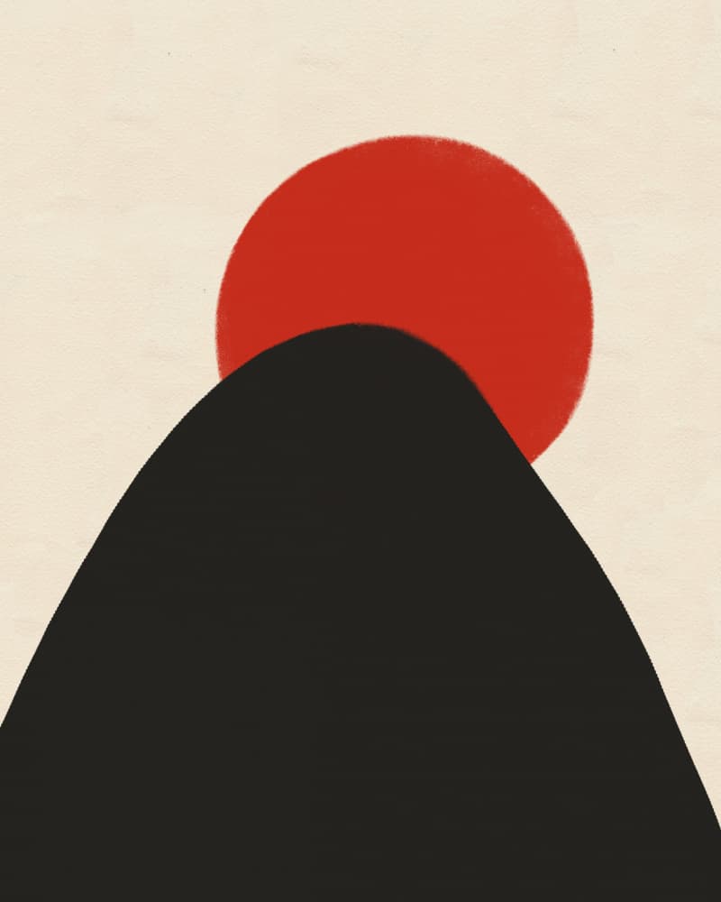 Japanese Sun Mountain by Deepthi s — canvas wall art