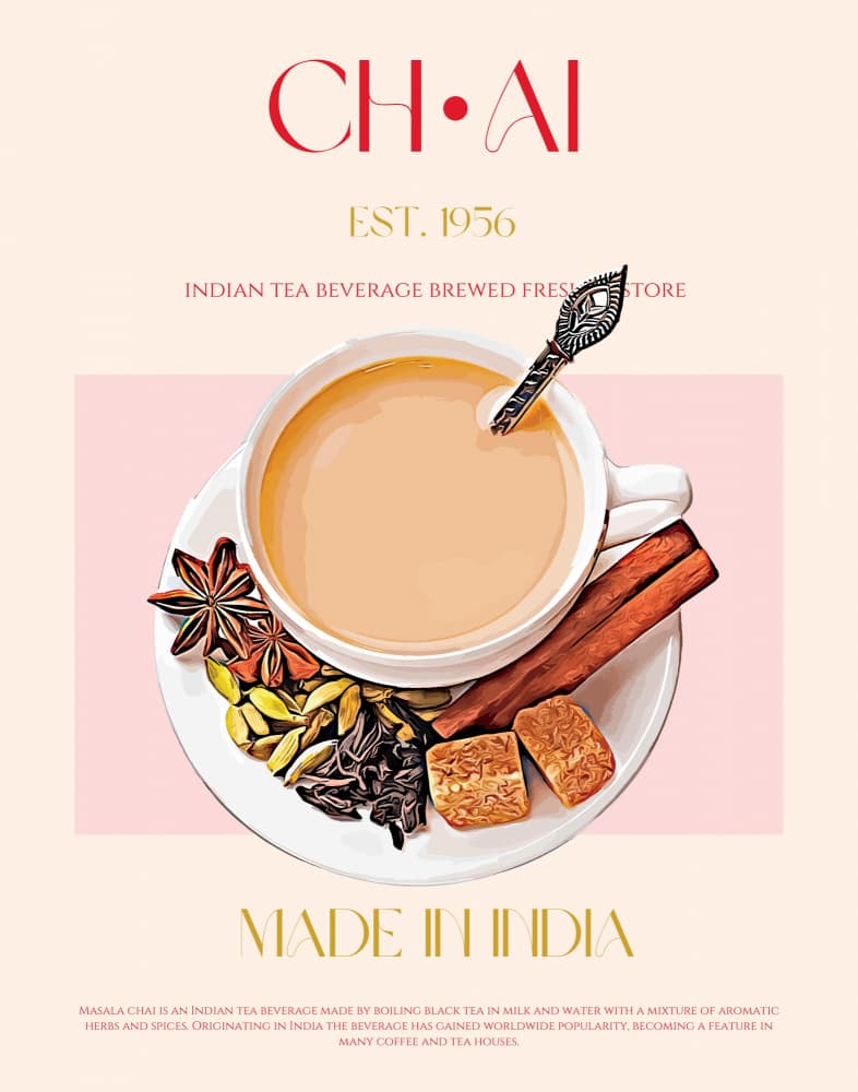 Indian Masala Chai by Nazma Khokhar — canvas wall art