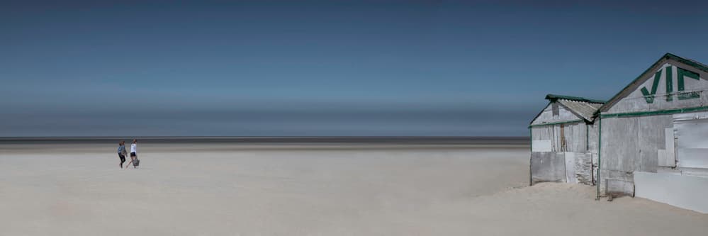 Vast Serene Beach Huts by Gilbert Claes — canvas wall art