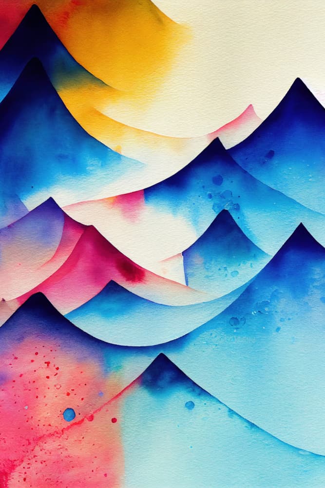 Vibrant Watercolor Peaks by Mauro — canvas wall art