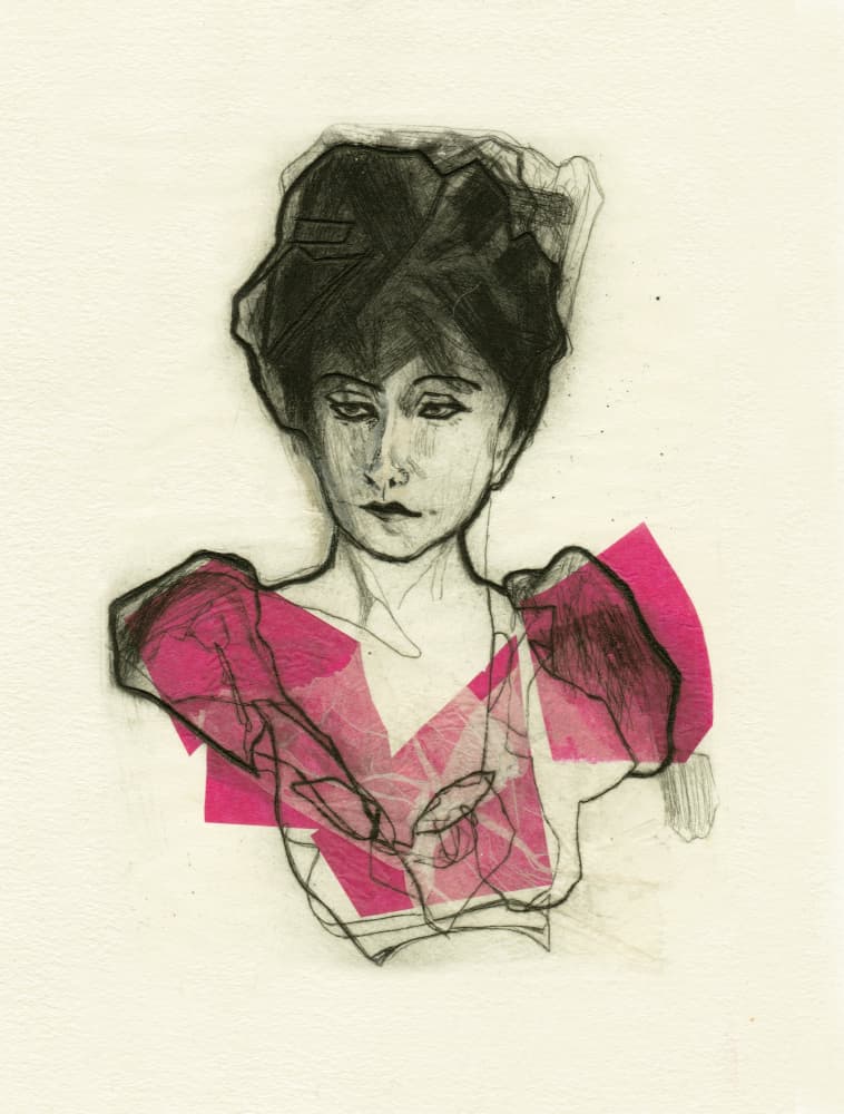 Modern Pink Portrait by Ute Rathmann — canvas wall art