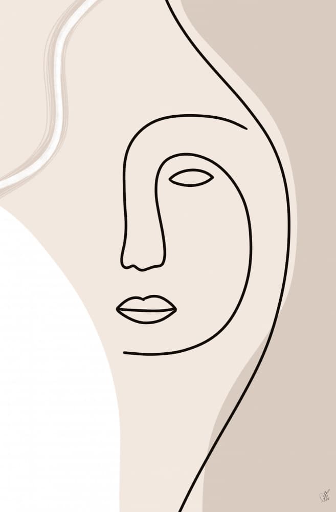 Elegant Profile Line Art by Anne-Marie Volfova — canvas wall art